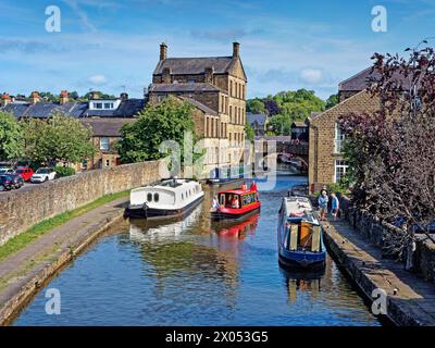 Royaume-Uni, North Yorkshire, Skipton, Leeds et Liverpool canal. Banque D'Images