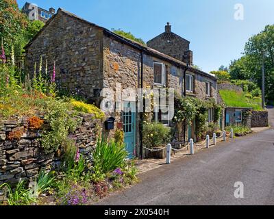 Royaume-Uni, North Yorkshire, Grassington, Scar Street, Crag Cottage. Banque D'Images