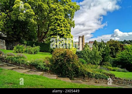 Royaume-Uni, North Yorkshire, Richmond, St Mary the Virgin Church de Frenchgate Steps. Banque D'Images