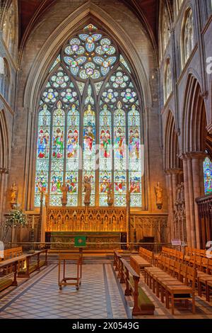 Royaume-Uni, North Yorkshire, Ripon Cathedral Choir intérieur. Banque D'Images