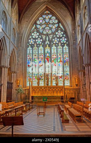 Royaume-Uni, North Yorkshire, Ripon Cathedral Choir intérieur. Banque D'Images