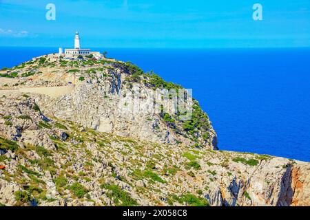 Phare de Formentor cape, Majorque, Îles Baléares, Espagne Banque D'Images