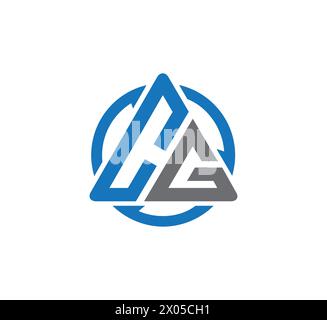 Modèle vectoriel de conception de logo de lettre CG Illustration de Vecteur