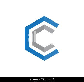 Modèle vectoriel de conception de logo CC lettre Illustration de Vecteur