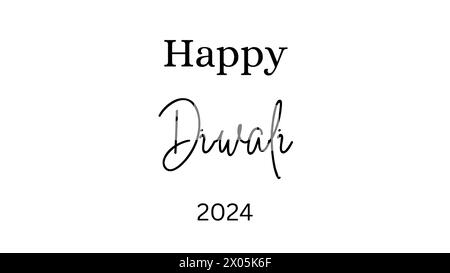 Art vectoriel de texte Happy Diwali | conception de texte Happy Diwali | conception de police cursive Happy Diwali | vecteur Festival Diwali | conception Deepavali. Illustration de Vecteur