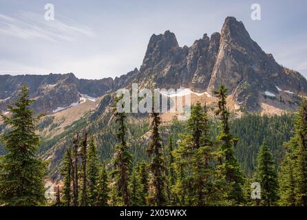 Washington Pass observation site, lieu pittoresque à Mazama, État de Washington, États-Unis Banque D'Images