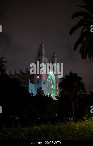 L'église du Sacré-coeur, ancienne imposante église catholique néo-gothique construite en 1930 et conçue par Paul Tournon, à Casablanca, le 3 octobre 2023. Casabla Banque D'Images