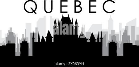 Panorama urbain de la ligne d'horizon du QUÉBEC, CANADA Illustration de Vecteur