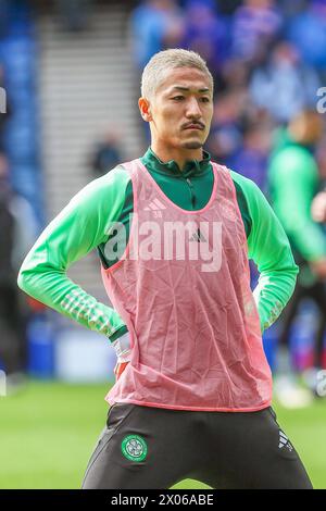 DAIZEN MAEDA, footballeur professionnel, joue actuellement pour le Celtic FC, Glasgow. Image prise lors d'un échauffement et d'une séance d'entraînement avant match. Banque D'Images