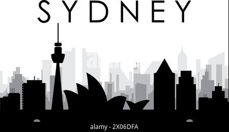 Panorama urbain de SYDNEY, AUSTRALIE Illustration de Vecteur