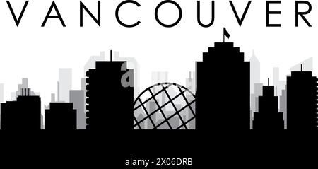 Panorama urbain de VANCOUVER, CANADA Illustration de Vecteur