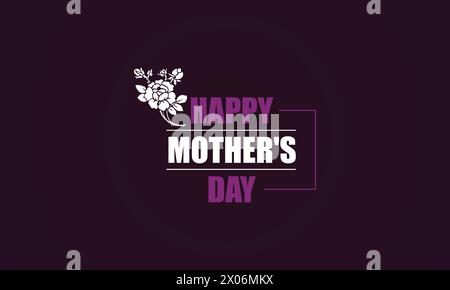 Joyeuse fête des mères design élégant d'illustration de texte Illustration de Vecteur