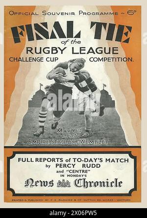 1933 Rugby League Challenge Cup finale, Huddersfield vs Warrington au stade de Wembley Banque D'Images