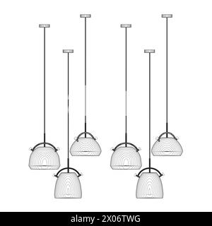 Contour des plafonniers suspendus. Définir l'objet isolé. Illustration vectorielle. Illustration de Vecteur