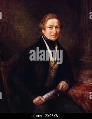 Sir Robert Peel (1788-1850), 2e baronnet, deux fois premier ministre du Royaume-Uni 1834-1835 et 1841-1846, portrait peint à l'huile sur panneau par John Linnell, 1838 Banque D'Images