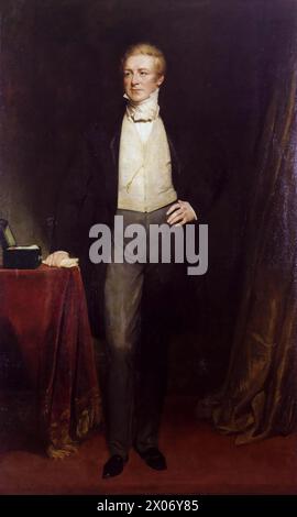 Sir Robert Peel (1788-1850), 2e baronnet, deux fois premier ministre du Royaume-Uni, 1834-1835 et 1841-1846, portrait peint à l'huile sur toile par Henry William Pickersgill, avant 1875 Banque D'Images