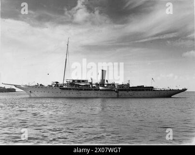 TTV Corsair, un navire de la Royal Navy Fleet Air Arm, mouille au large des Bermudes pendant les opérations navales. Banque D'Images