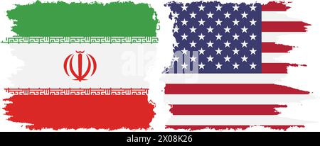 Les États-Unis et l'Iran grunge drapeaux connexion, vecteur Illustration de Vecteur