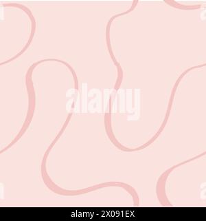 Motif abstrait sans couture avec des squiggles et des griffonnages. Lignes courbes tissées. L'encre chaotique gribouillonne la texture décorative. Griffonnages désordonnés, ondulés et bouclés l Illustration de Vecteur