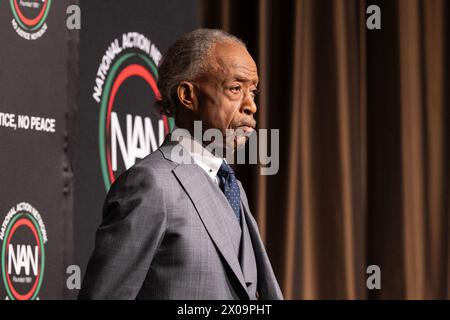 New York, États-Unis. 08 avril 2024. Al Sharpton assiste à la 1ère journée de la Convention annuelle du National action Network au Sheraton New York Times Square le 10 avril 2024. (Photo de Lev Radin/Sipa USA) crédit : Sipa USA/Alamy Live News Banque D'Images