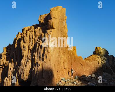 Les rochers rouges d'Arbatax, côte est sarde, province de Nuoro, Italie Banque D'Images