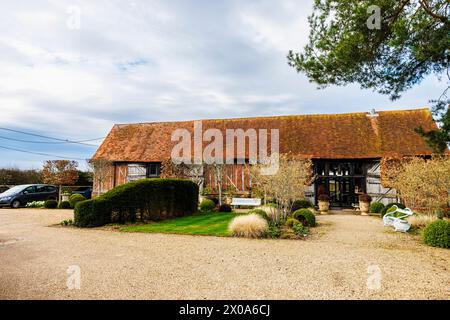 Bix Manor, un lieu de mariage historique converti du 17ème siècle classé tisane II grange à Bix, un village près de Henley-on-Thames, dans le sud de l'Oxfordshire Banque D'Images