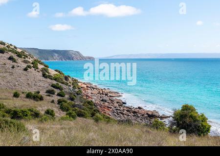 Paysage côtier du parc de conservation de Cape Willoughby, île Kangaroo Banque D'Images