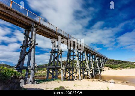 Pont historique Trestle Walk à Kilcunda Victoria Australie Banque D'Images