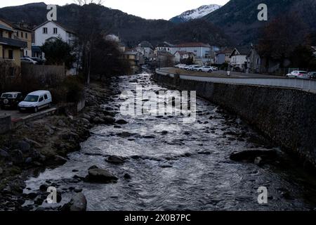 Ax-les-Thermes, commune française située dans le sud-est du département de l'Ariège dans la région Occitanie au cœur de la montagne des Pyrénées Banque D'Images