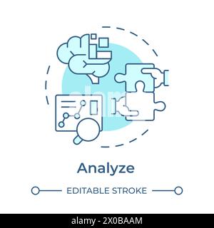 Icône de concept bleu clair Sigma ANALYZE Illustration de Vecteur