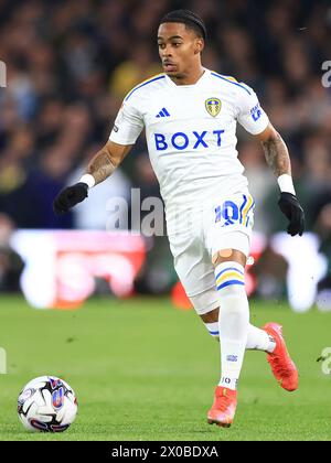 Leeds, Royaume-Uni. 09th Apr, 2024. Crysencio Summerville de Leeds United lors du Leeds United FC v Sunderland AFC Sky Bet EFL Championship match à Elland Road, Leeds, Royaume-Uni le 9 avril 2024 Credit : Every second Media/Alamy Live News Banque D'Images