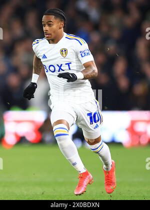 Leeds, Royaume-Uni. 09th Apr, 2024. Crysencio Summerville de Leeds United lors du Leeds United FC v Sunderland AFC Sky Bet EFL Championship match à Elland Road, Leeds, Royaume-Uni le 9 avril 2024 Credit : Every second Media/Alamy Live News Banque D'Images