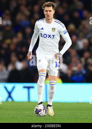 Leeds, Royaume-Uni. 09th Apr, 2024. Joe Rodon de Leeds United lors du Leeds United FC vs Sunderland AFC SKY Bet EFL Championship match à Elland Road, Leeds, Royaume-Uni le 9 avril 2024 Credit : Every second Media/Alamy Live News Banque D'Images