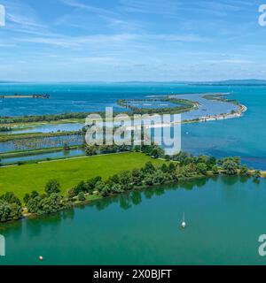 Vue aérienne de la région autour du village de Hard dans le Vorarlberg sur l'est du lac de Constance Banque D'Images