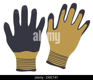 Gants pour le travail ou le jardinage, vêtements d'été Illustration de Vecteur