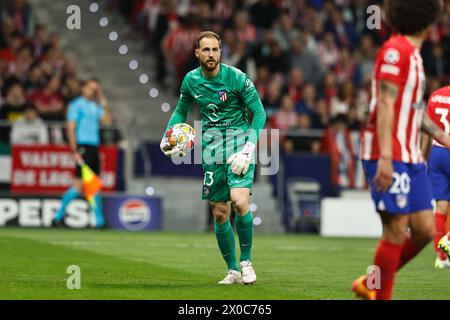 Madrid, Espagne. 10 avril 2024. Jan Oblak (Atlético) Football/Football : quarts de finale de l'UEFA Champions League match de 1ère manche entre le Club Atletico de Madrid 2-1 Borrusia Dortmund à l'Estadio Metropolitano de Madrid, Espagne . Crédit : Mutsu Kawamori/AFLO/Alamy Live News Banque D'Images