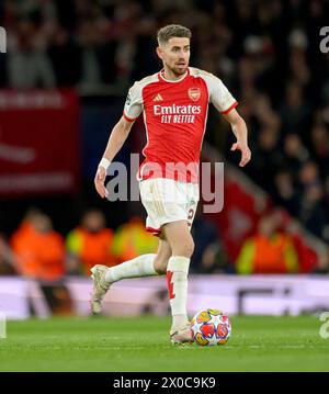 Londres, Royaume-Uni 09 avril 2024 - Arsenal v Bayern Munich - Champions League - Emirates Stadium. Le Jorginho d'Arsenal en action. Crédit photo : Mark pain / Alamy Live News Banque D'Images