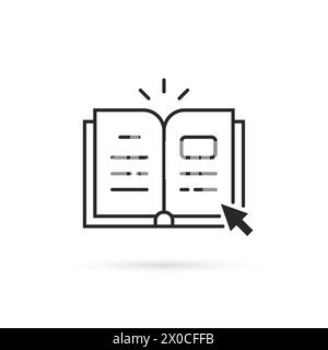 icône de livre linéaire comme l'apprentissage en ligne Illustration de Vecteur