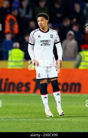 MKM Stadium, Hull, Angleterre - 10 avril 2024 Samuel Silvera (18 ans) de Middlesbrough - pendant le match Hull City v Middlesbrough, Sky Bet Championship, 2023/24, MKM Stadium, Hull, Angleterre - 10 avril 2024 crédit : Arthur Haigh/WhiteRosePhotos/Alamy Live News Banque D'Images