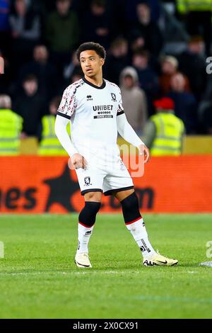 MKM Stadium, Hull, Angleterre - 10 avril 2024 Samuel Silvera (18 ans) de Middlesbrough - pendant le match Hull City v Middlesbrough, Sky Bet Championship, 2023/24, MKM Stadium, Hull, Angleterre - 10 avril 2024 crédit : Arthur Haigh/WhiteRosePhotos/Alamy Live News Banque D'Images