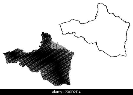 District de Mittelland (Suisse, Confédération suisse, canton d'Appenzell Ausserrhoden ou Appenzell Rhodes-extérieures) illustration vectorielle de la carte, griffonnage s Illustration de Vecteur