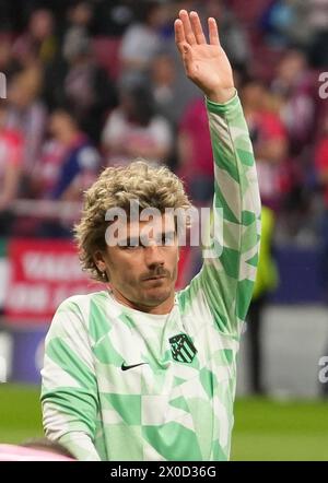 Madrid, Espagne. 10 avril 2024. Antoine Griezmann de l'Atletico Madrid lors de l'UEFA Champions League, quarts de finale, match de 1ère manche entre l'Atletico Madrid et le Borussia Dortmund le 10 avril 2024 au Metropolitano Stadium de Madrid, Espagne. Photo de Laurent Lairys/ABACAPRESS.COM crédit : Abaca Press/Alamy Live News Banque D'Images