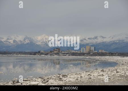 Wide, Anchorage au début du printemps Banque D'Images