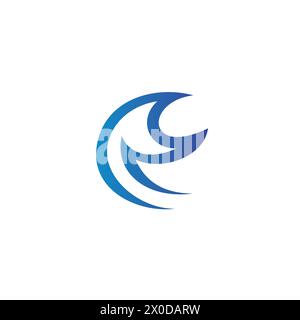 Logo Wave R. Vecteur d'icône lettre R. Illustration de Vecteur