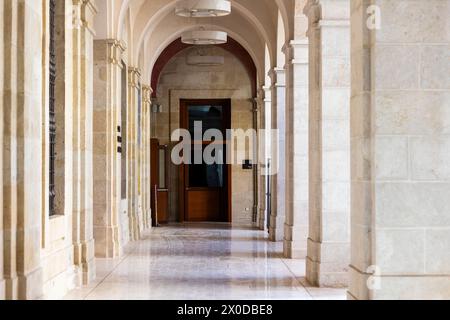 Malaga, Espagne - 21 octobre 2023 : vue sur le magnifique Musée de Malaga détails architecturaux. Banque D'Images