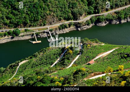 Ribeira Sacra de Aba Sacra, Sober, Lugo, Espagne Banque D'Images