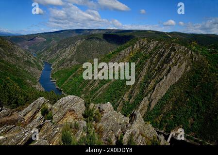 Ribeira Sacra de Aba Sacra, Sober, Lugo, Espagne Banque D'Images