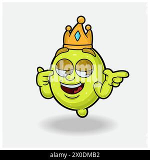 Smug expression avec le personnage de la mascotte citron fruit Crown Mascot Cartoon. Illustrations vectorielles Illustration de Vecteur