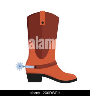 Icône de botte de cowboy isolé sur fond blanc. Illustration vectorielle Illustration de Vecteur