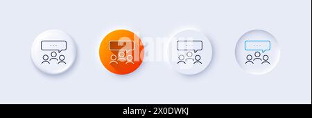 Icône de ligne de réunion. Panneau de discussion ou de consultation. Icônes de ligne. Vecteur Illustration de Vecteur